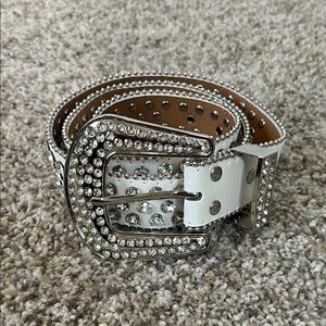 Cowgirl White Rhinestone Belt